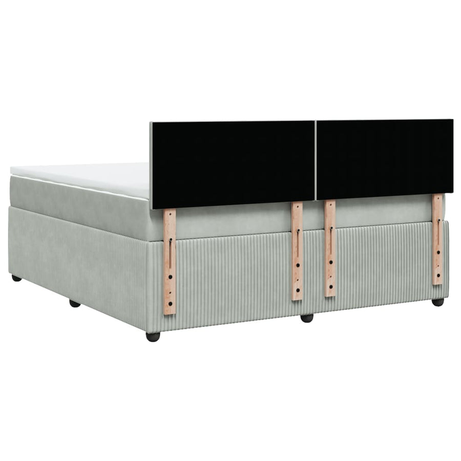Boxspring met matras fluweel lichtgrijs 180x200 cm