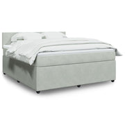 Box spring bed with velvet mattress light grey 180x200 cm