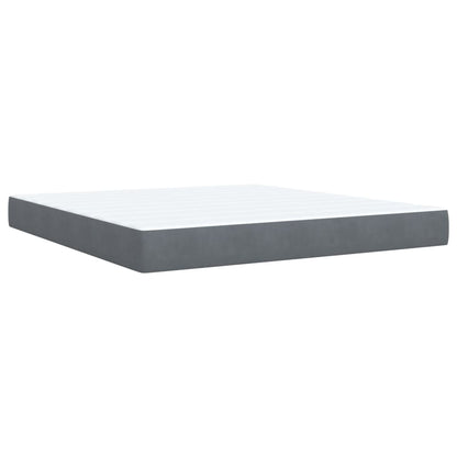 Boxspring met matras fluweel donkergrijs 180x200 cm