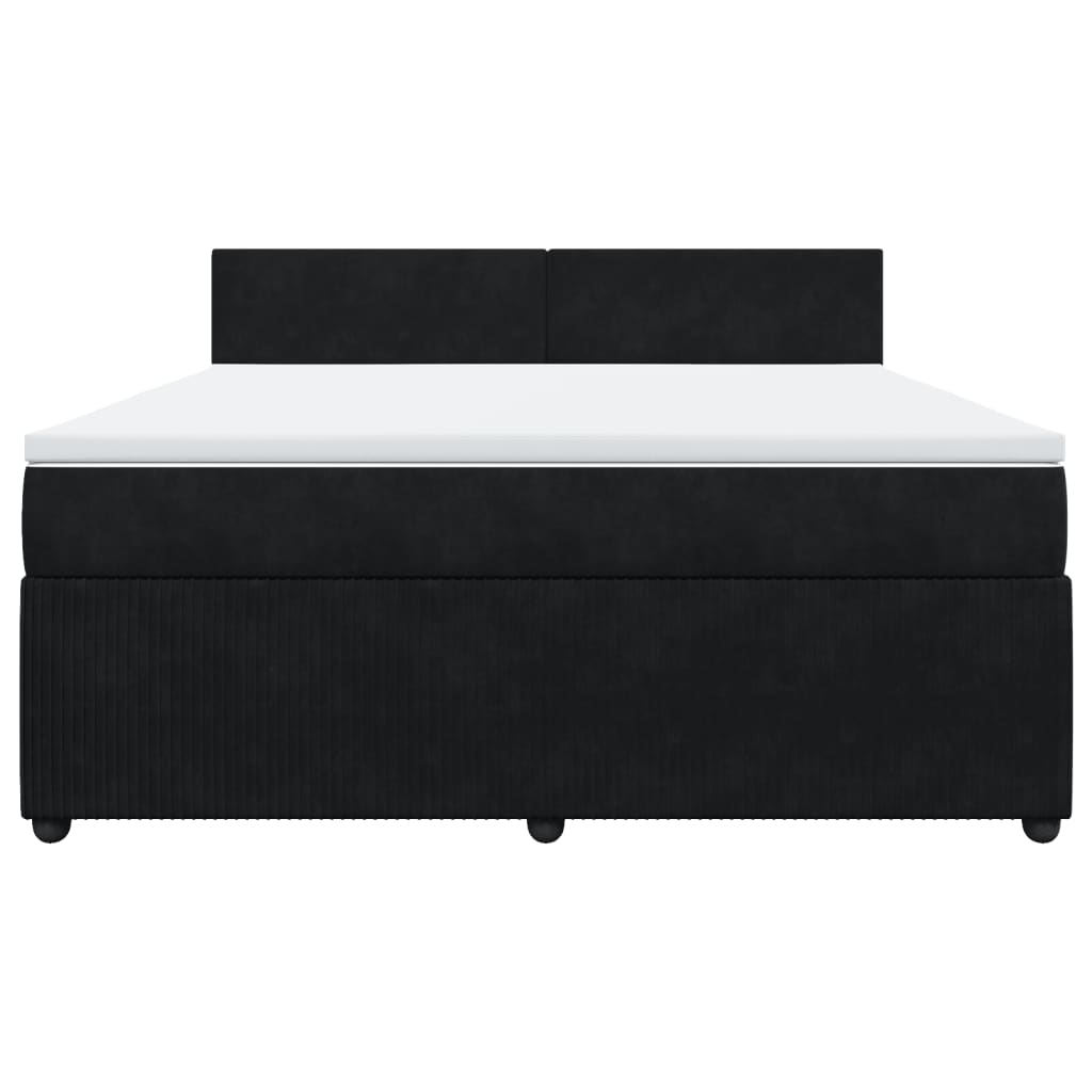 Boxspring met matras fluweel zwart 180x200 cm