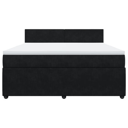 Boxspring met matras fluweel zwart 180x200 cm