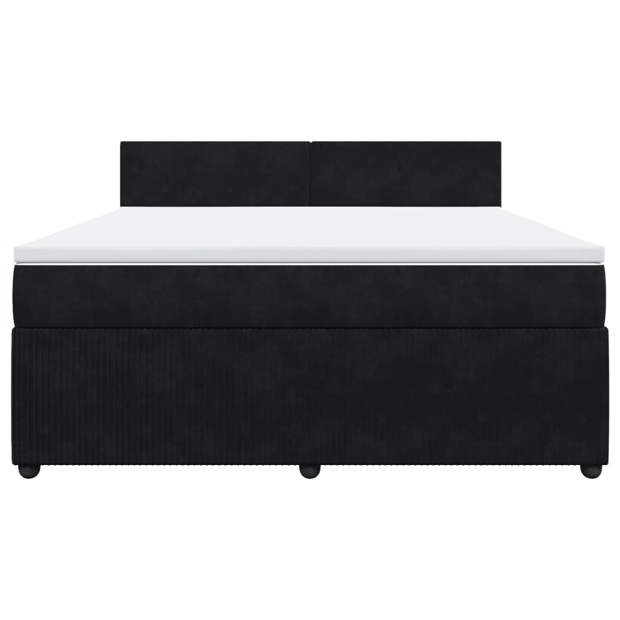 Boxspring met matras fluweel zwart 180x200 cm