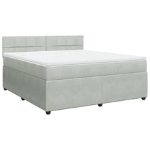 Boxspring met matras fluweel lichtgrijs 180x200 cm