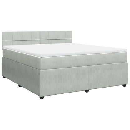 Boxspring met matras fluweel lichtgrijs 180x200 cm