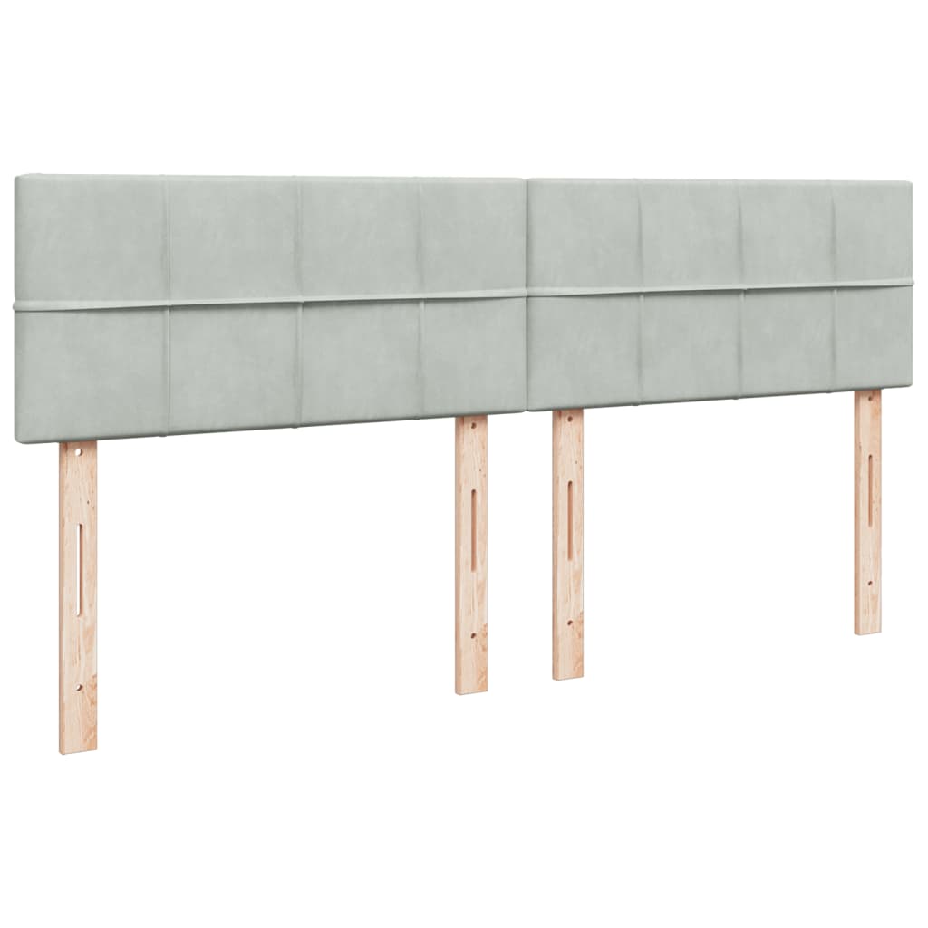 Boxspring met matras fluweel lichtgrijs 180x200 cm