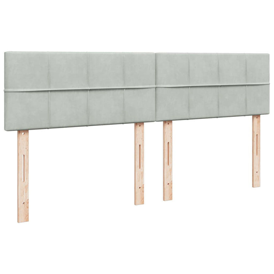 Boxspring met matras fluweel lichtgrijs 180x200 cm