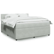 Box spring bed with velvet mattress light grey 180x200 cm