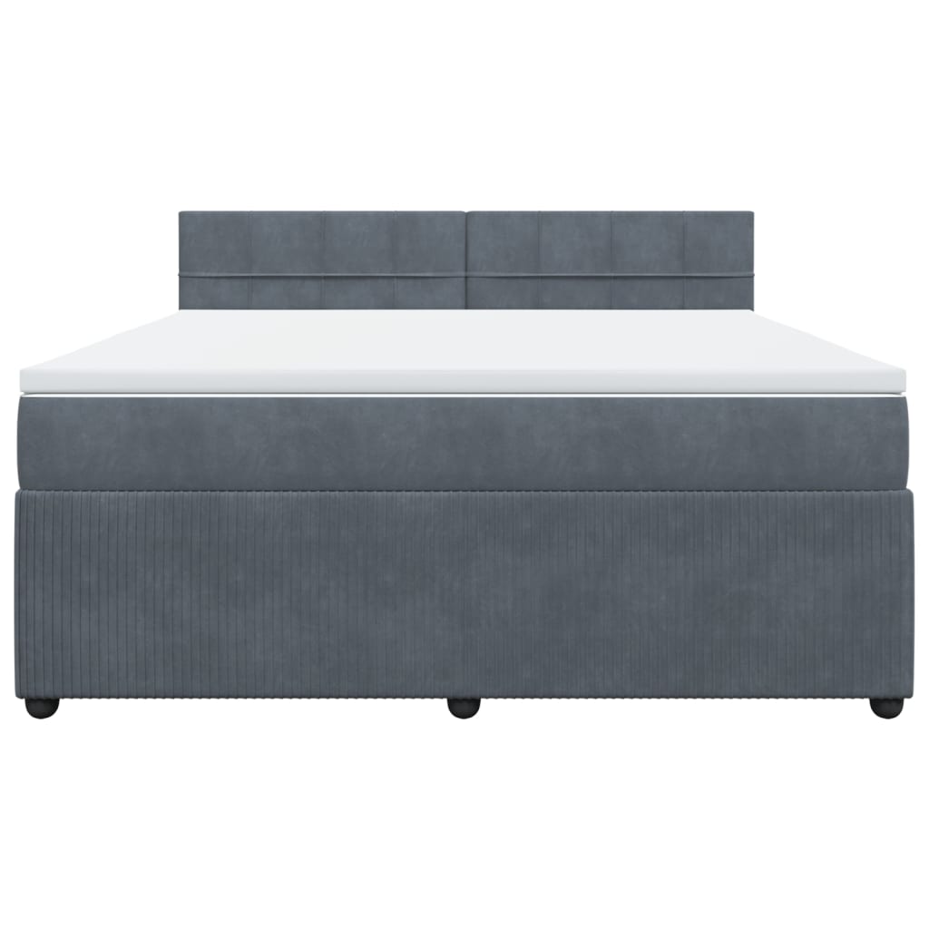 Boxspring met matras fluweel donkergrijs 180x200 cm