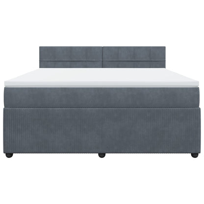 Boxspring met matras fluweel donkergrijs 180x200 cm