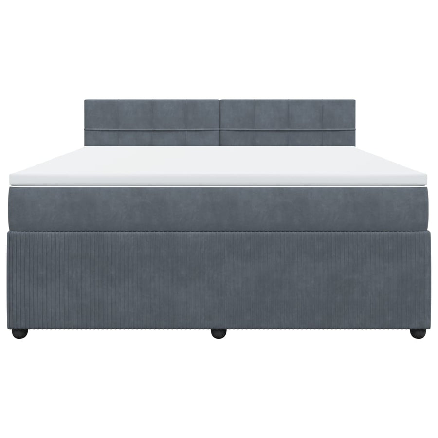 Boxspring met matras fluweel donkergrijs 180x200 cm