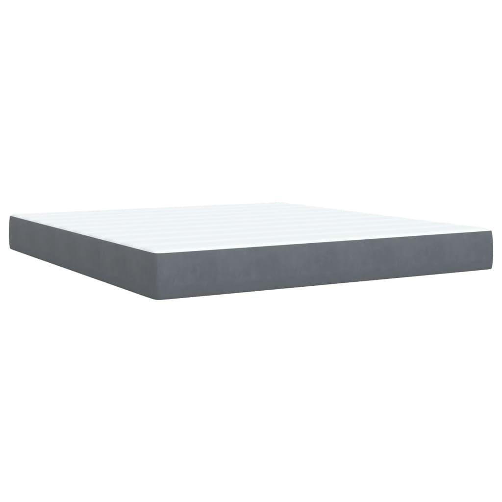 Boxspring met matras fluweel donkergrijs 180x200 cm