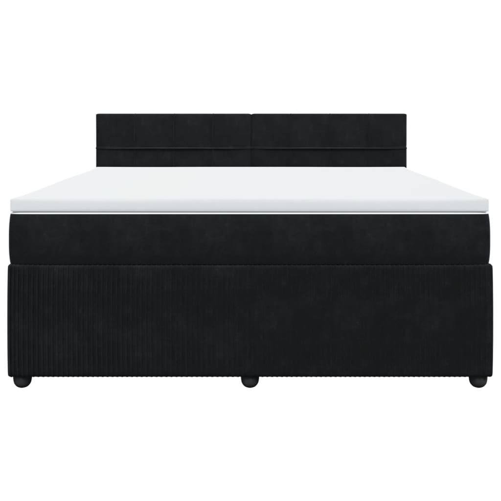Boxspring met matras fluweel zwart 180x200 cm