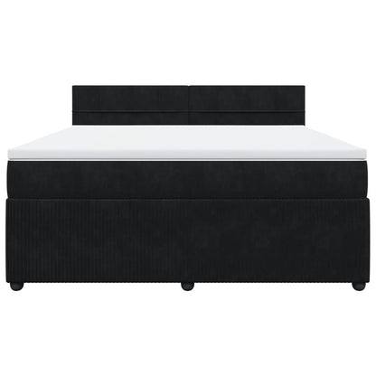 Boxspring met matras fluweel zwart 180x200 cm
