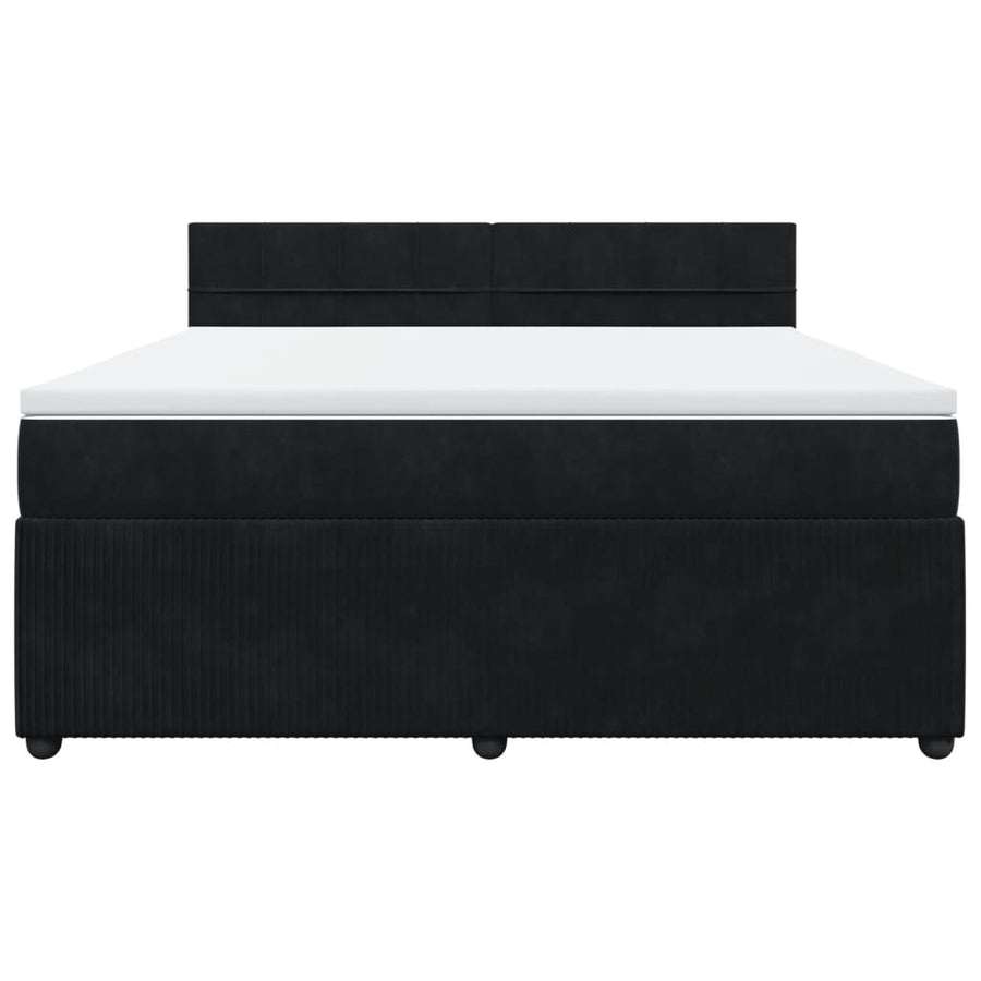 Boxspring met matras fluweel zwart 180x200 cm