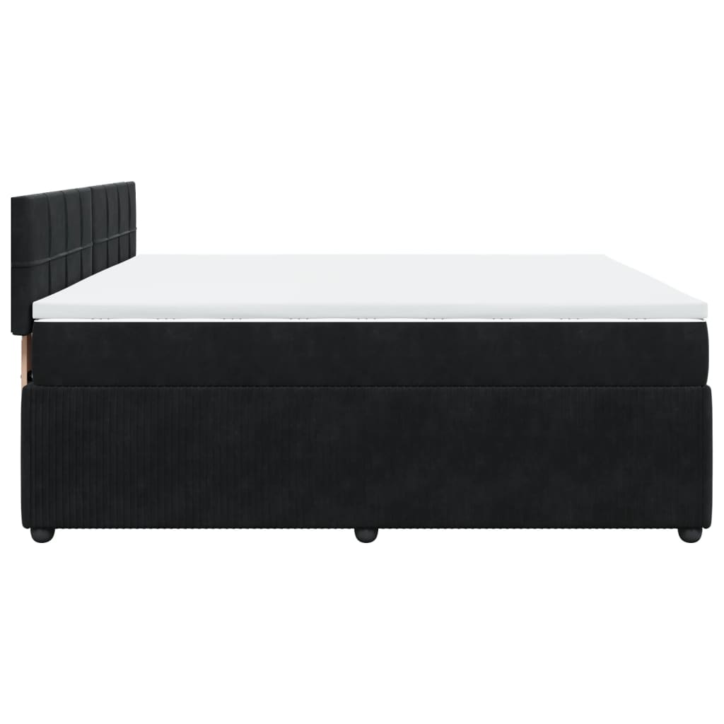 Boxspring met matras fluweel zwart 180x200 cm