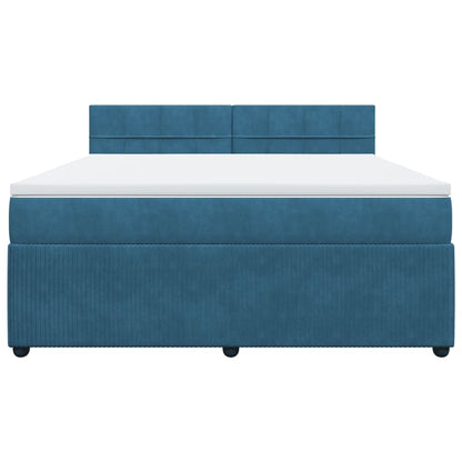 Boxspring met matras fluweel blauw 180x200 cm