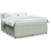 Box spring bed with velvet mattress light grey 180x200 cm