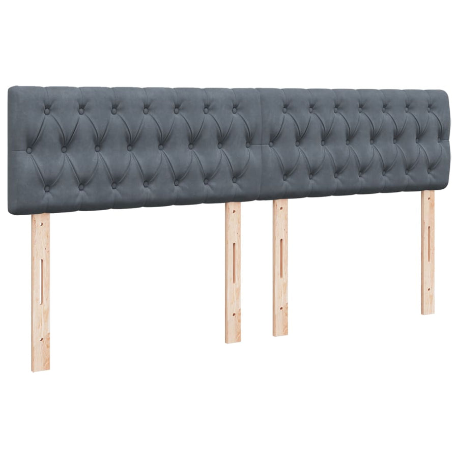 Boxspring met matras fluweel donkergrijs 180x200 cm