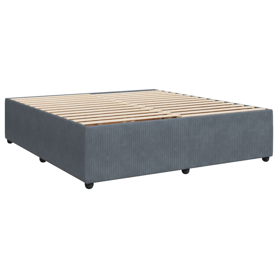 Boxspring met matras fluweel donkergrijs 180x200 cm