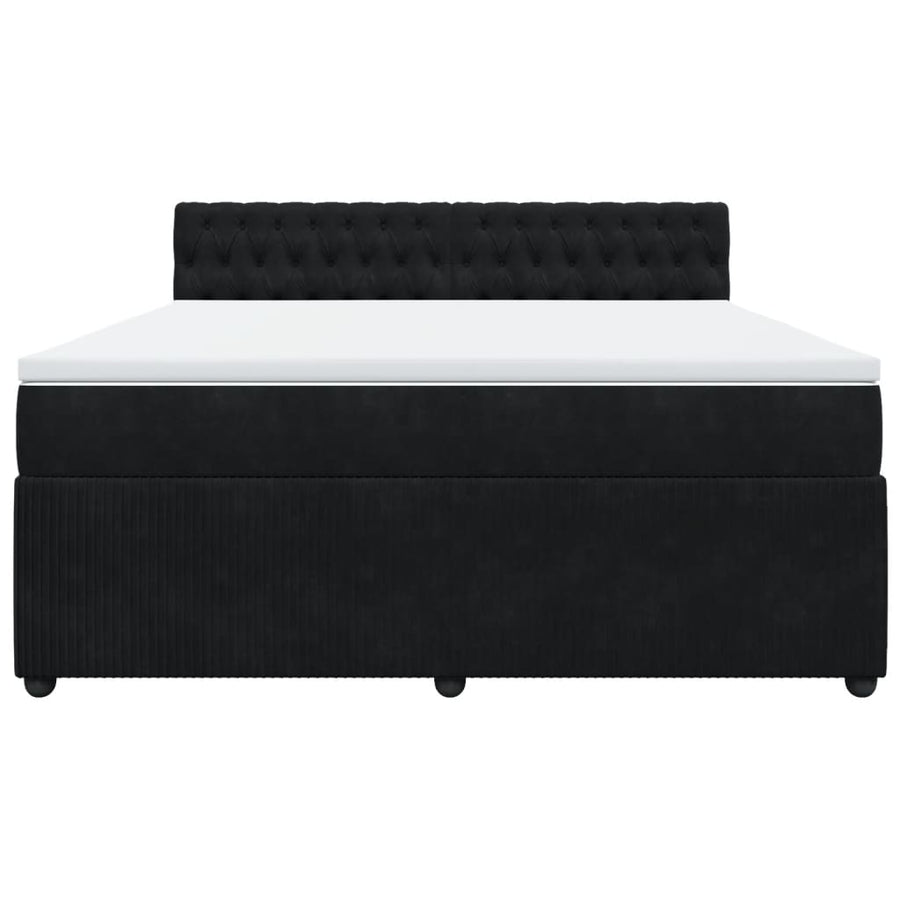 Boxspring met matras fluweel zwart 180x200 cm