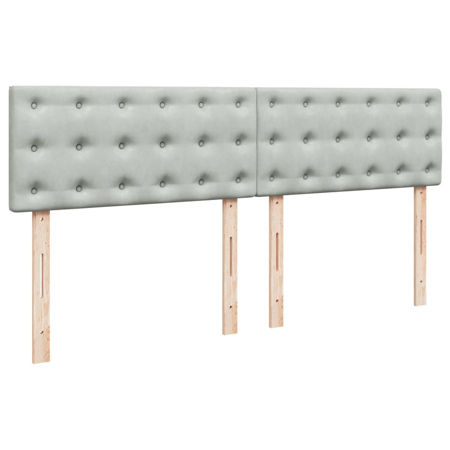 Boxspring met matras fluweel lichtgrijs 180x200 cm