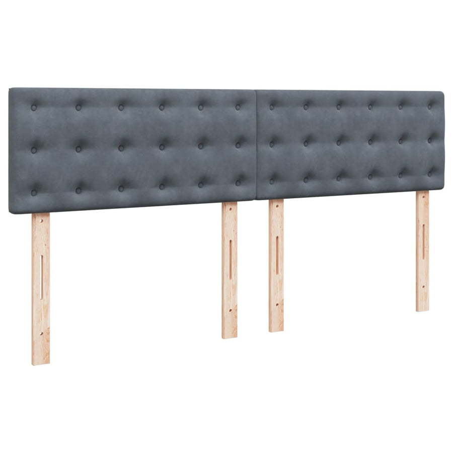 Boxspring met matras fluweel donkergrijs 180x200 cm