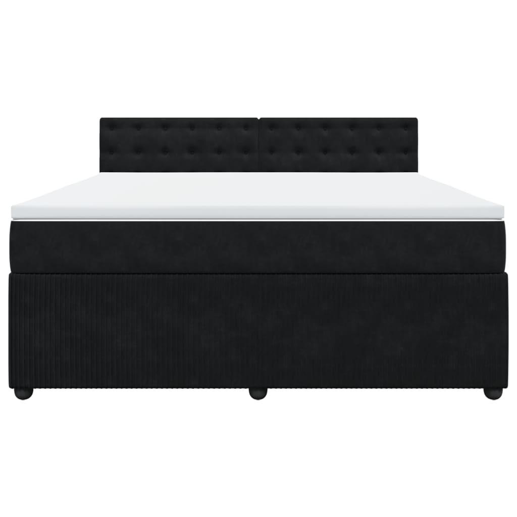 Boxspring met matras fluweel zwart 180x200 cm