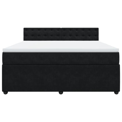Boxspring met matras fluweel zwart 180x200 cm