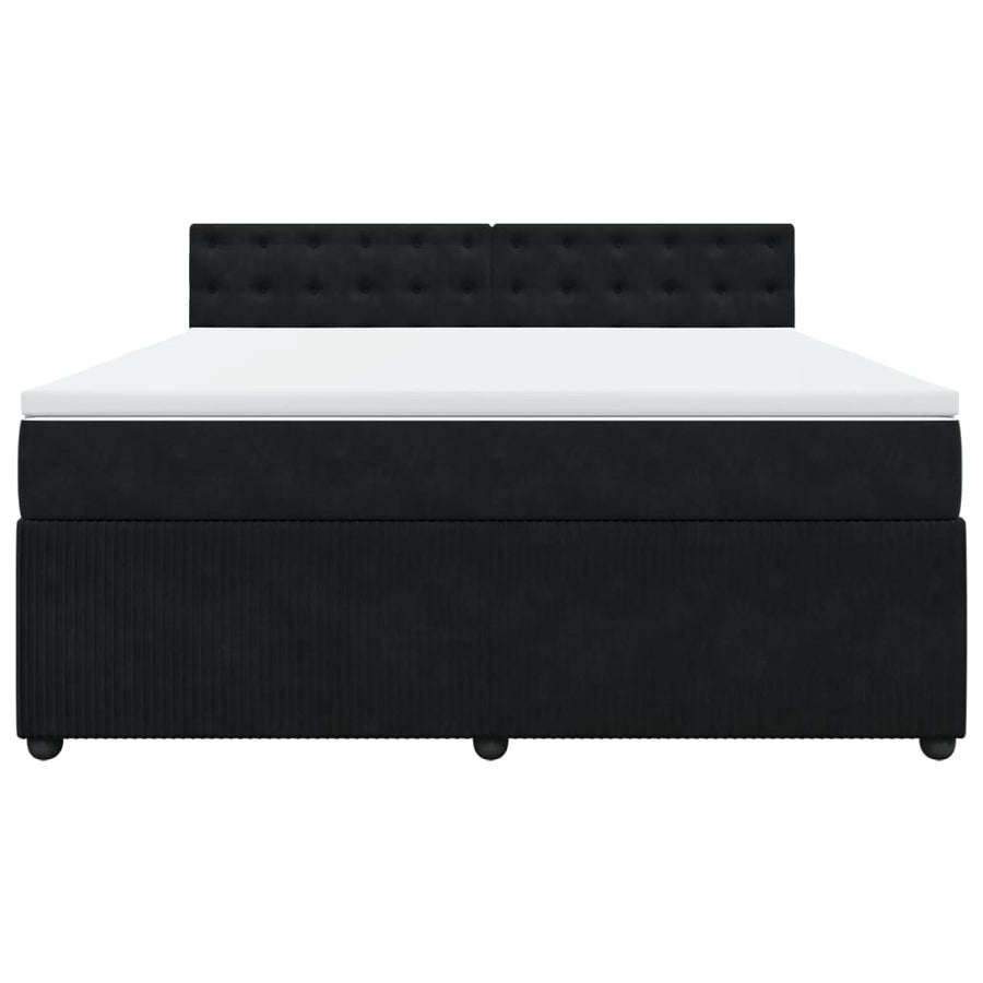 Boxspring met matras fluweel zwart 180x200 cm