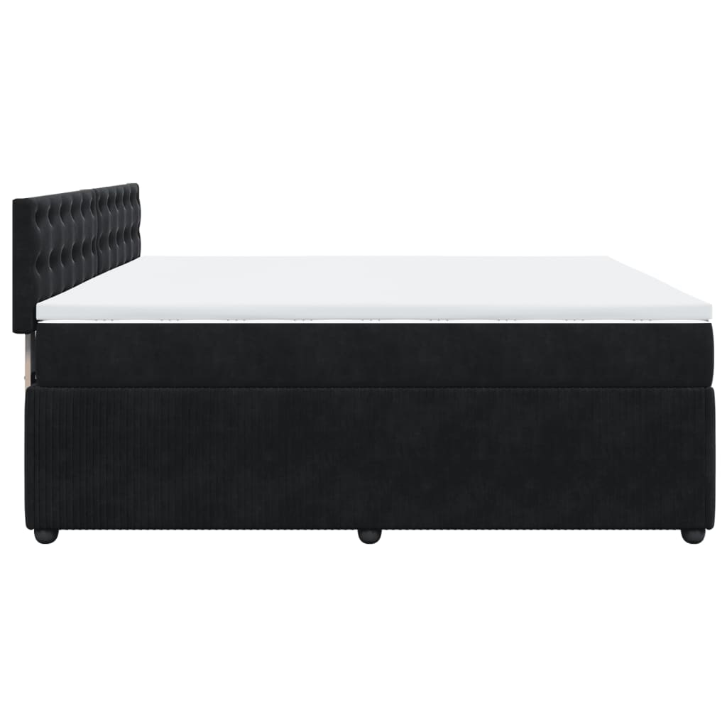 Boxspring met matras fluweel zwart 180x200 cm