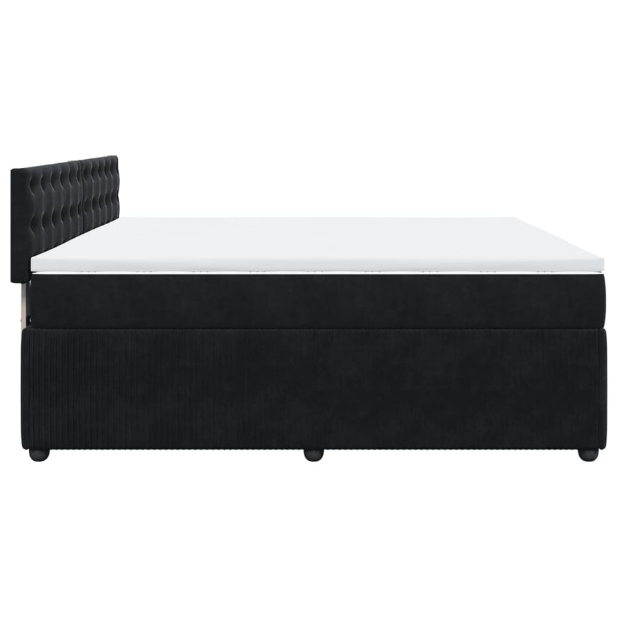 Boxspring met matras fluweel zwart 180x200 cm