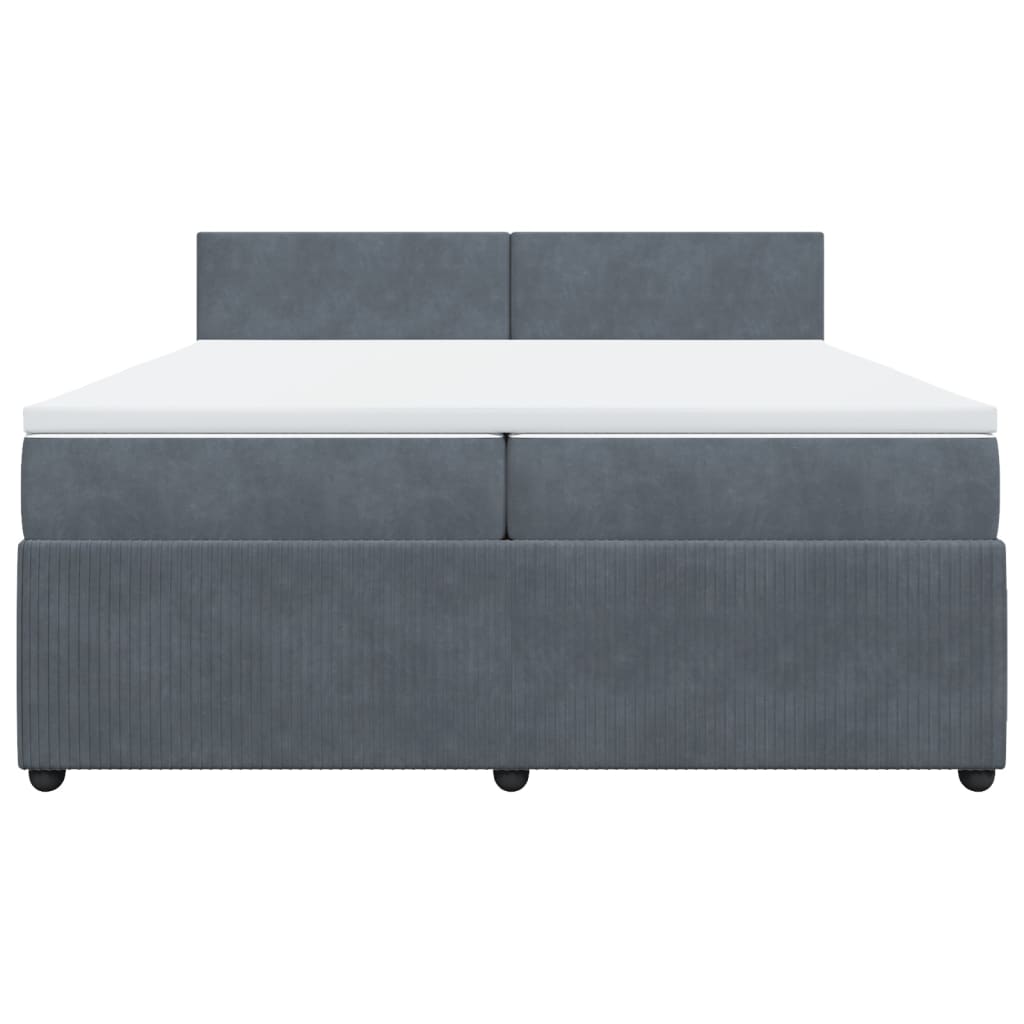 Boxspring met matras fluweel donkergrijs 200x200 cm