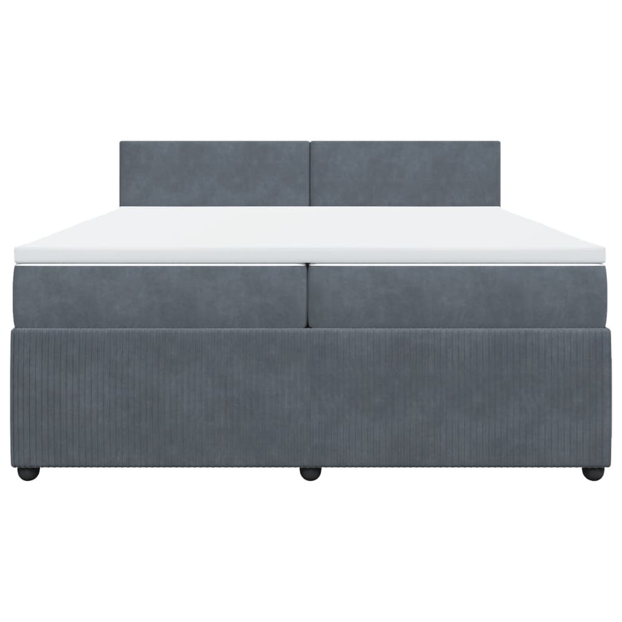 Boxspring met matras fluweel donkergrijs 200x200 cm