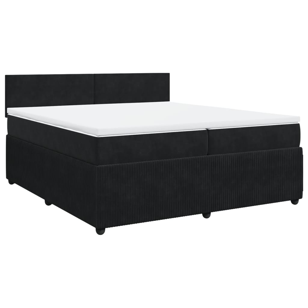 Boxspring met matras fluweel zwart 200x200 cm