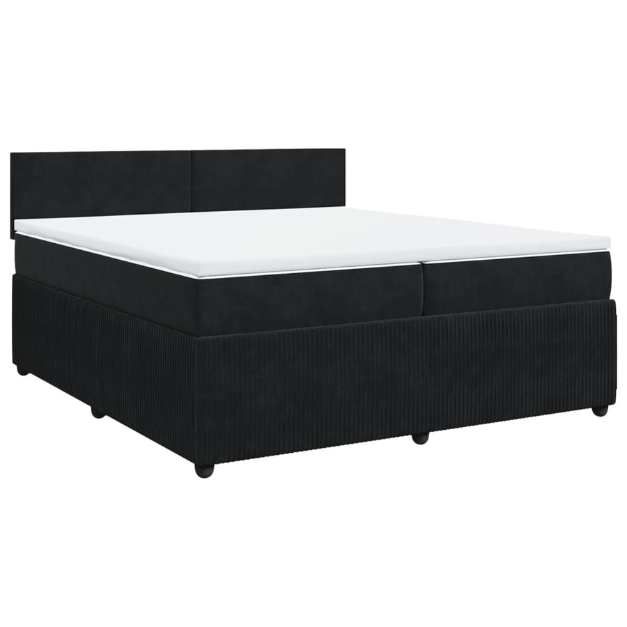 Boxspring met matras fluweel zwart 200x200 cm