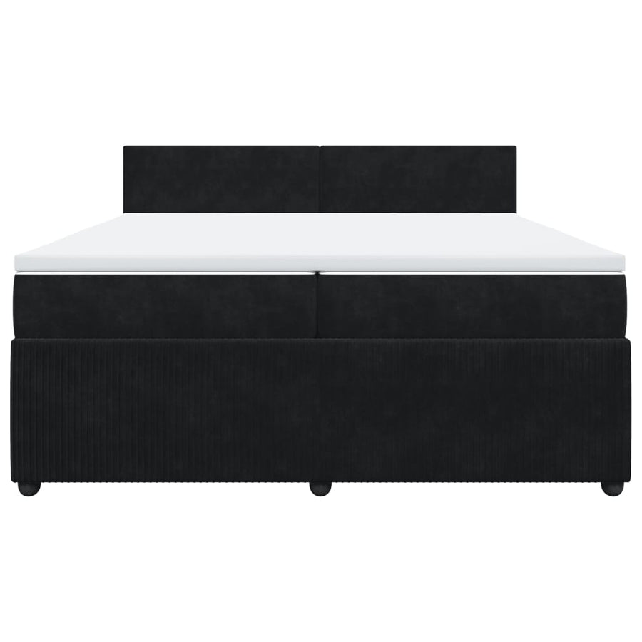 Boxspring met matras fluweel zwart 200x200 cm