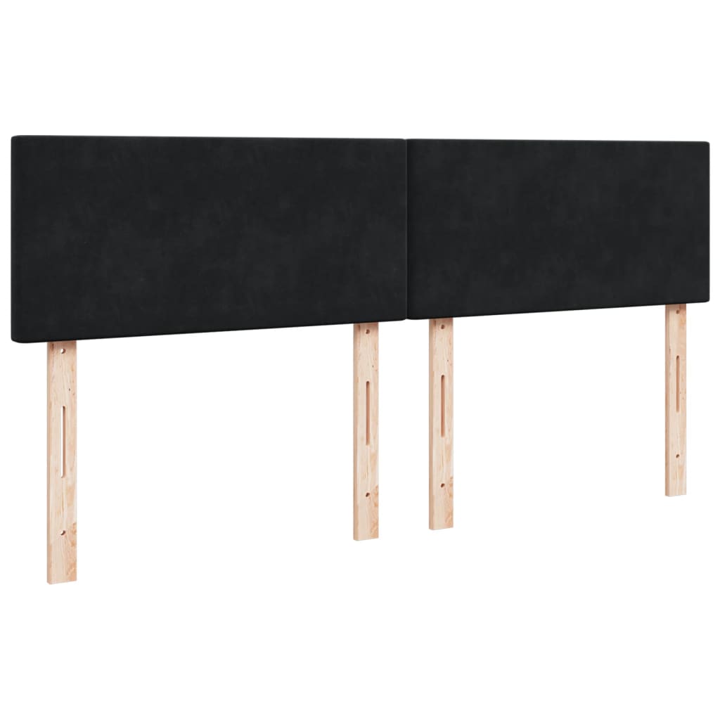 Boxspring met matras fluweel zwart 200x200 cm