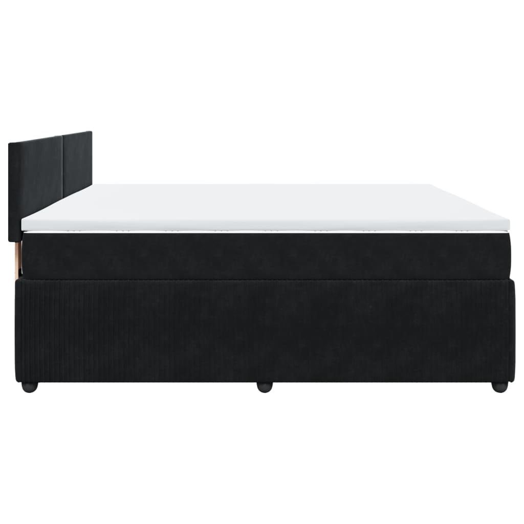 Boxspring met matras fluweel zwart 200x200 cm