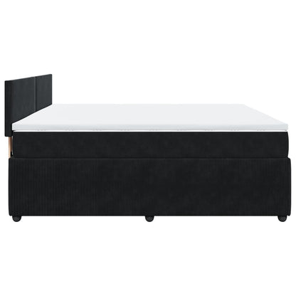 Boxspring met matras fluweel zwart 200x200 cm