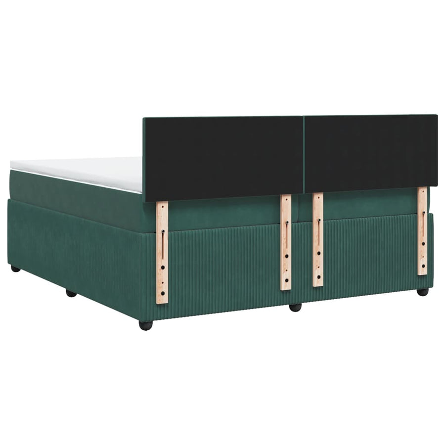 Boxspring met matras fluweel donkergroen 200x200 cm