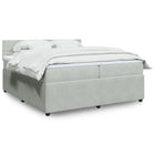 Boxspring met matras 200x200 cm lichtgrijs fluweel