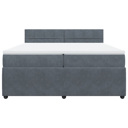 Boxspring met matras fluweel donkergrijs 200x200 cm