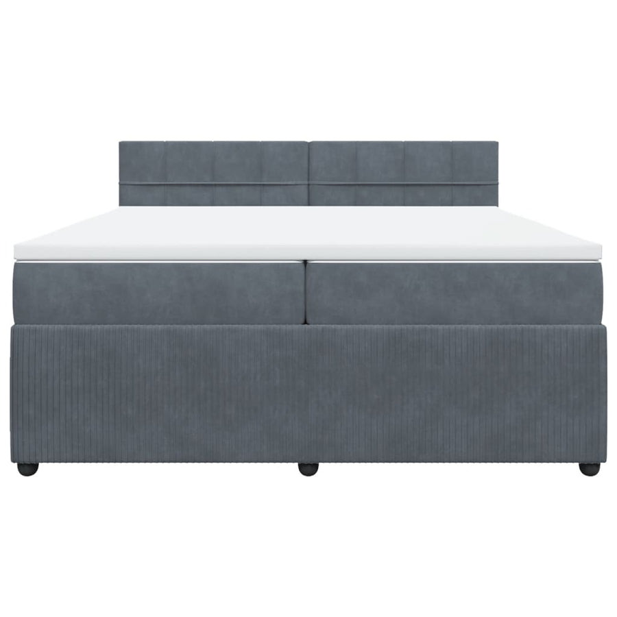 Boxspring met matras fluweel donkergrijs 200x200 cm