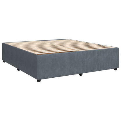 Boxspring met matras fluweel donkergrijs 200x200 cm
