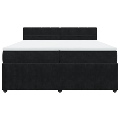 Boxspring met matras fluweel zwart 200x200 cm