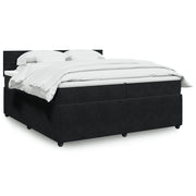 Box spring with velvet mattress black 200x200 cm