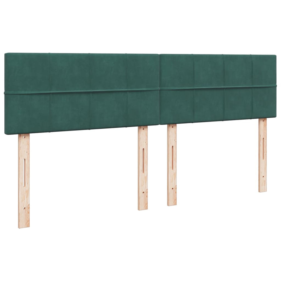 Boxspring met matras fluweel donkergroen 200x200 cm