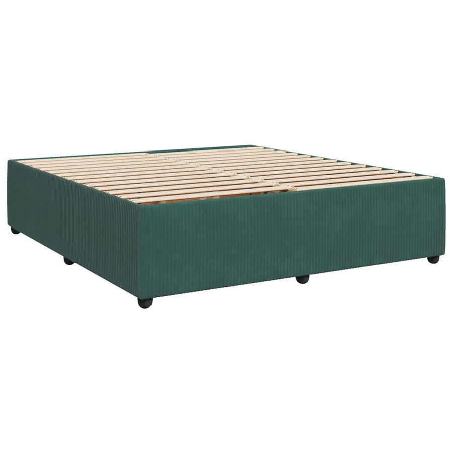 Boxspring met matras fluweel donkergroen 200x200 cm