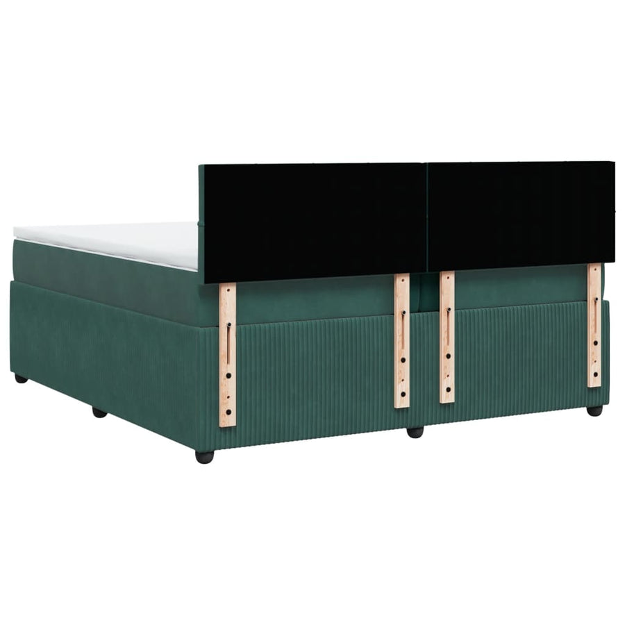Boxspring met matras fluweel donkergroen 200x200 cm