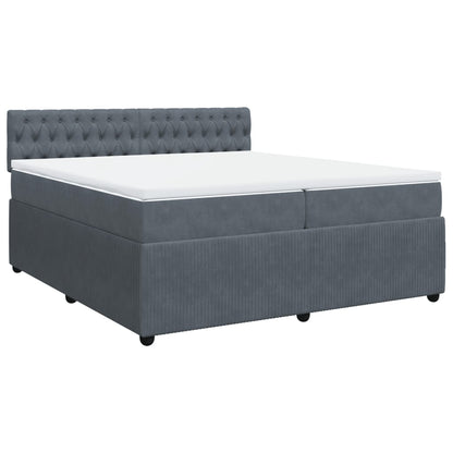 Boxspring met matras fluweel donkergrijs 200x200 cm